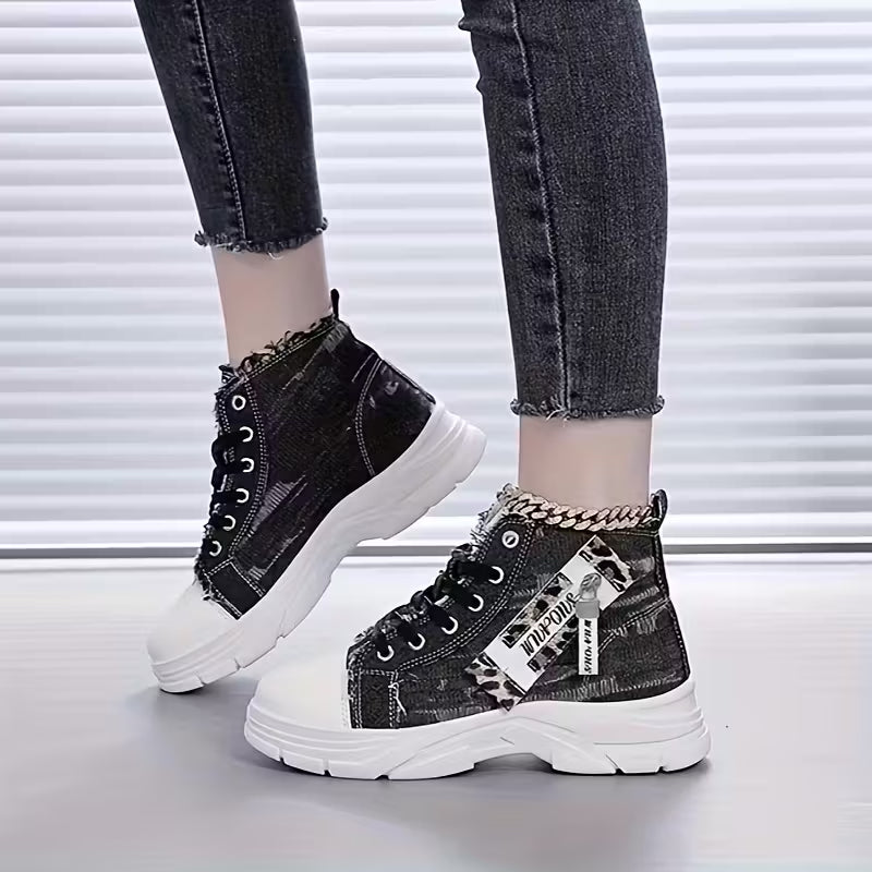Women's High-top Denim Shoes
