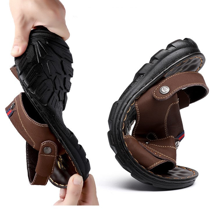 Men's Outdoor Leather Sandals Slippers