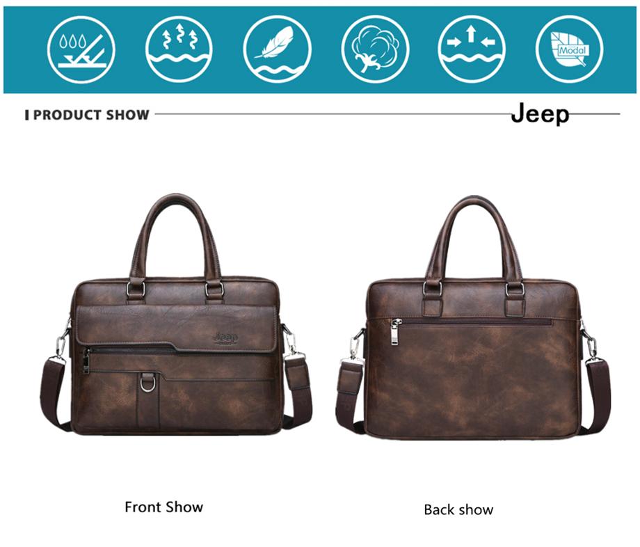 JEEP BULUO Men Briefcase Leather Handbag【3 Colors】