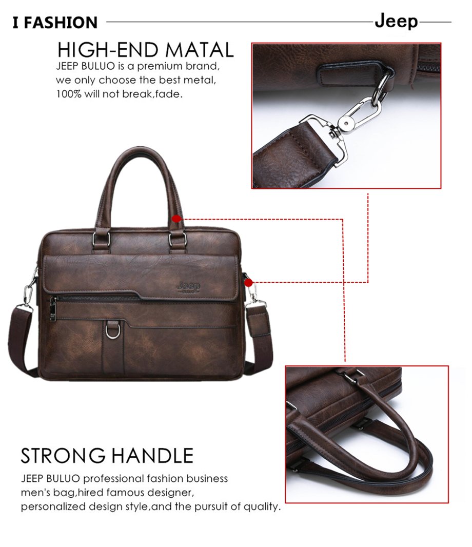 JEEP BULUO Men Briefcase Leather Handbag【3 Colors】