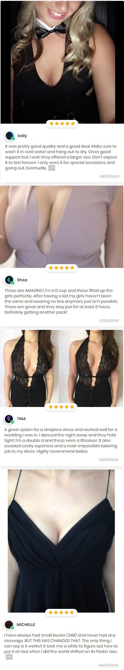 Reusable Lift Up Invisible Tape Bra【1Pair Black + 1Pair Cream】