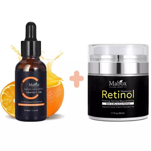 Mabox Vitamin C Serum;  Mabox 2.5% Retinol Moisturizer Face Cream [Buy Package Save 600KSH]