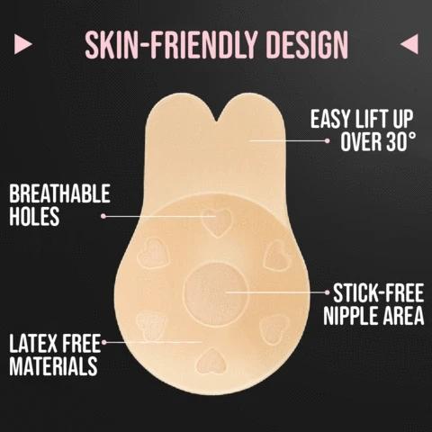Reusable Lift Up Invisible Tape Bra【1Pair Black + 1Pair Cream】