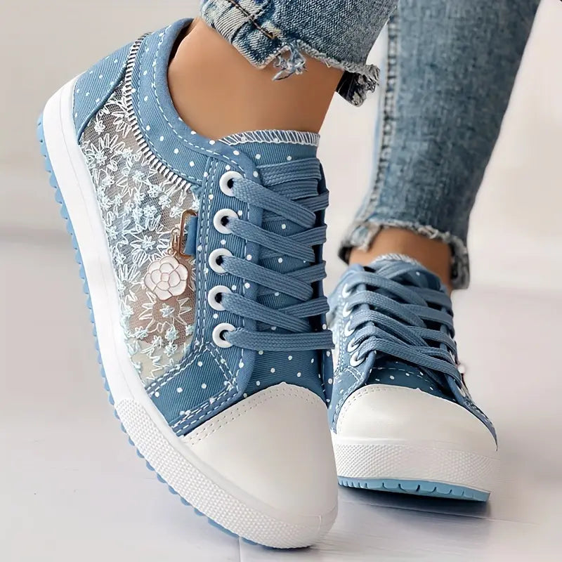 Embroidery Floral Mesh Casual Shoes