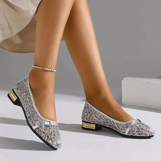 Women's Lace-up Casual Moccasins with Mesh Upper