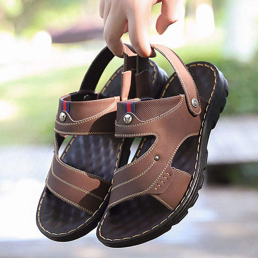Men's Outdoor Leather Sandals Slippers