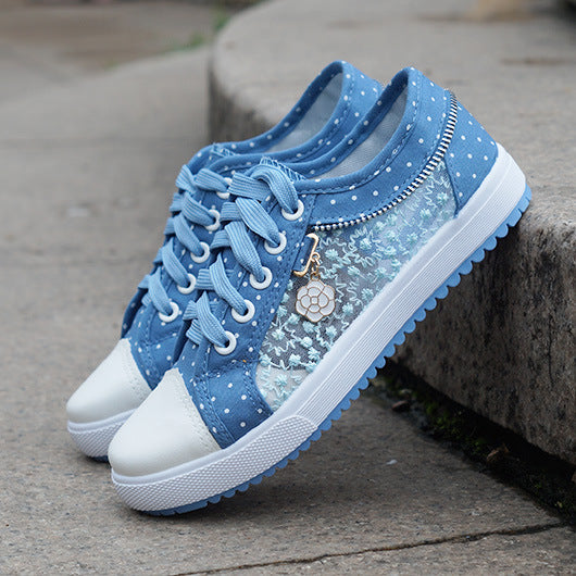 Embroidery Floral Mesh Casual Shoes