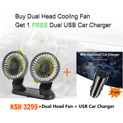 Car Dashboard Cooling Fan Adjustable USB Powered 3-Speed