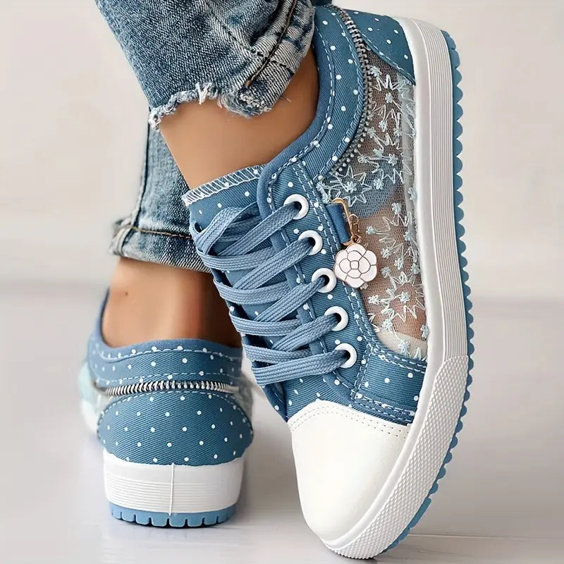 Embroidery Floral Mesh Casual Shoes