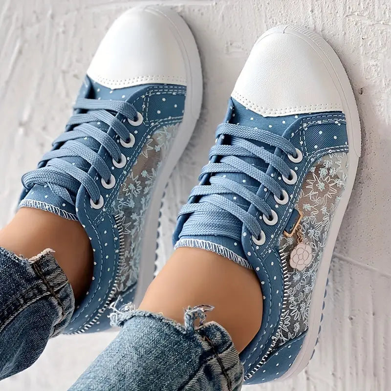 Embroidery Floral Mesh Casual Shoes