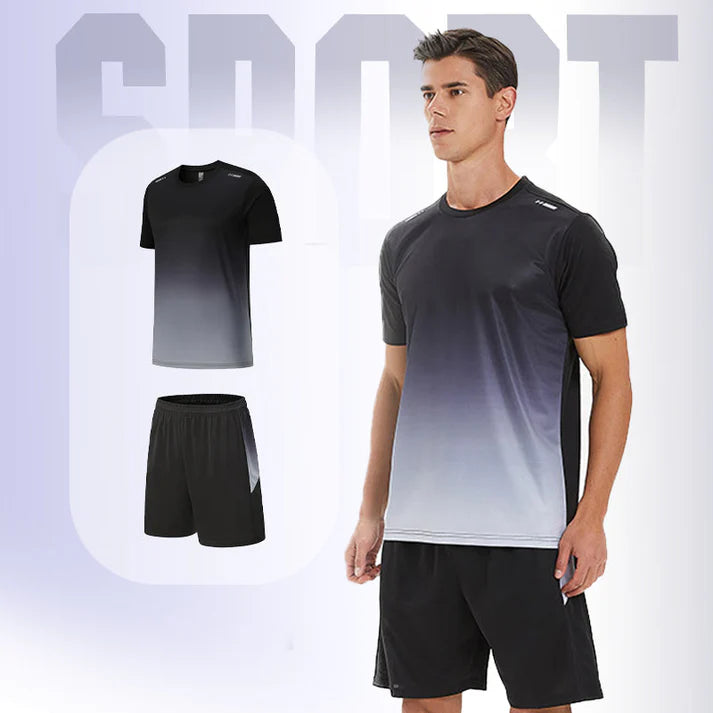 Men’s Loose-Fit Quick-Drying Athletic T-Shirt & Shorts Tracksuit