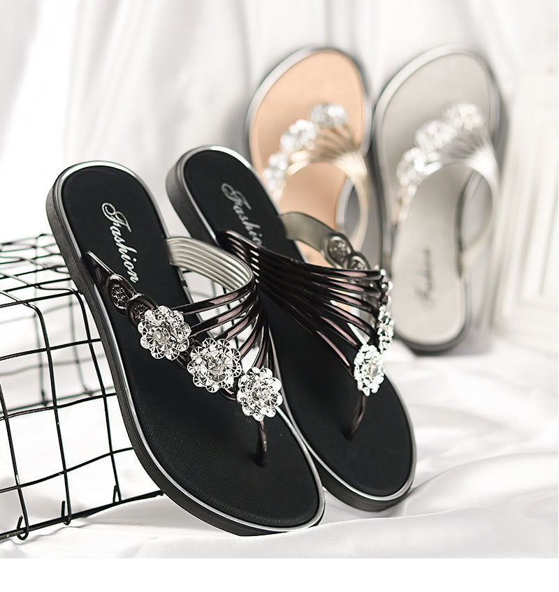 Women's Rhinestone Casual Flat Slipper