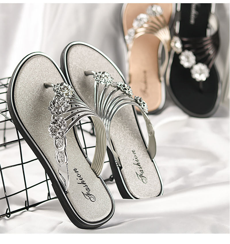 Women's Rhinestone Casual Flat Slipper