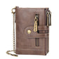 Retro Bifold Card Holder Men's Wallet with Chain