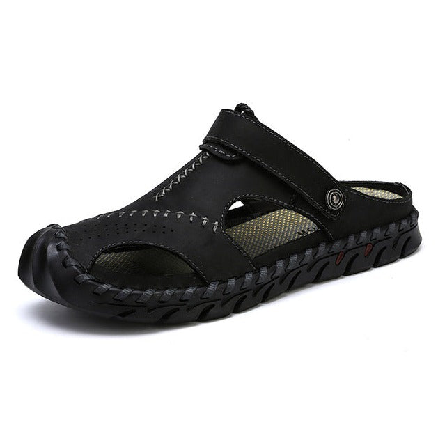 Men's Leather Sandals Classic Soft Durable Sandals/Slippers