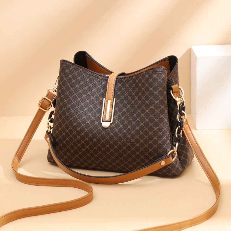 Women's Handbag Shoulder Bag Bucket Bag【Coffee】