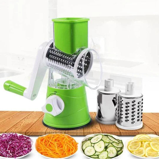 3-in-1 Manual Rotation Vegetable Fruit Slicer Round Cutter Vegetable Chopper