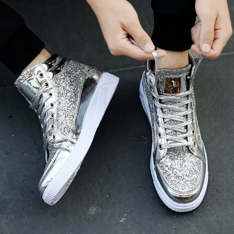 Men Glitter Sneakers Shoes