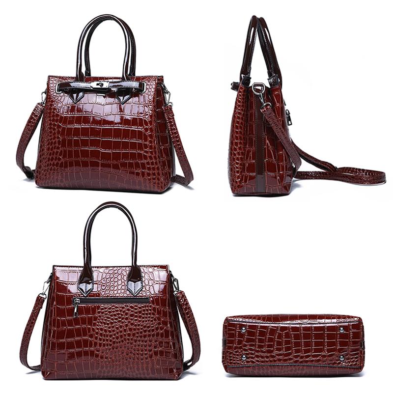 Women Crocodile Pattern Bag【Brown/Black/Red Color】