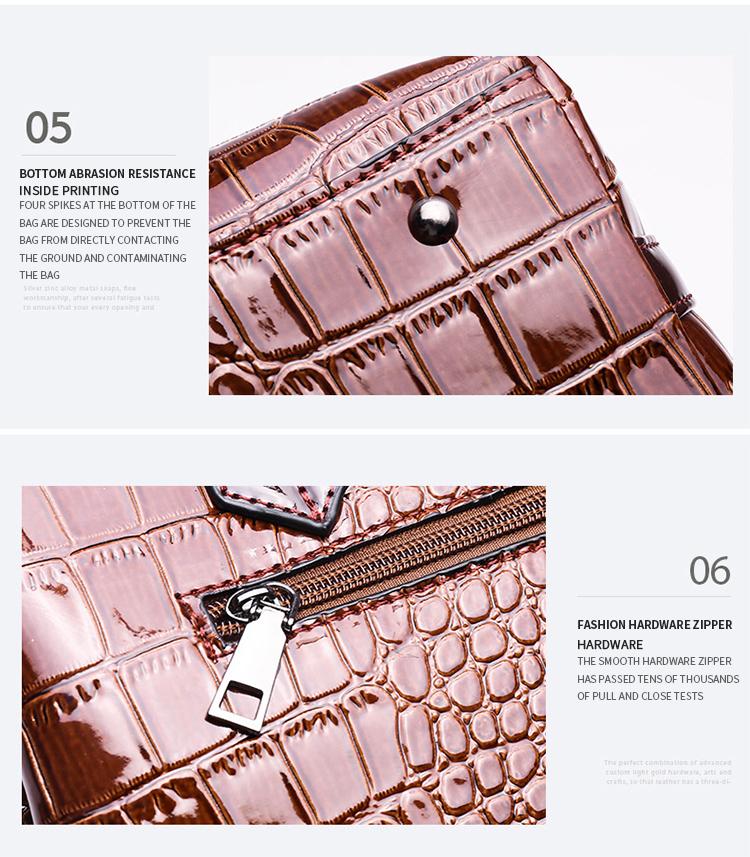 Women Crocodile Pattern Bag【Brown/Black/Red Color】