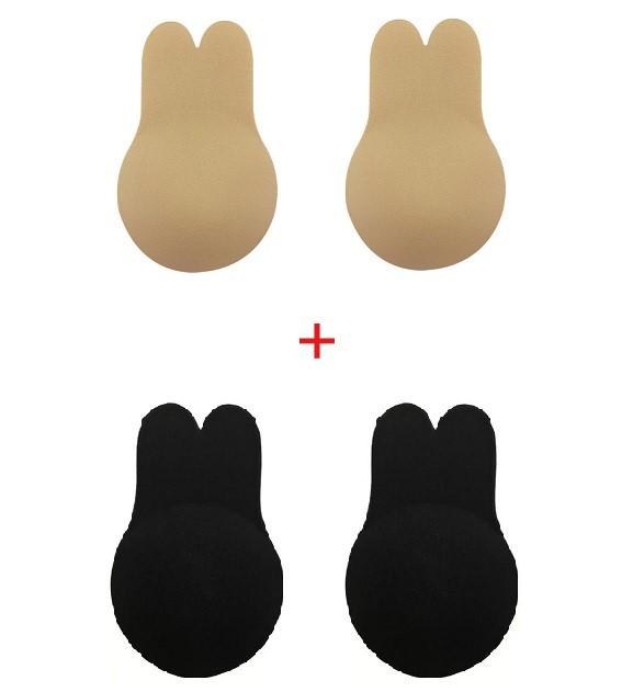 Reusable Lift Up Invisible Tape Bra【1Pair Black + 1Pair Cream】