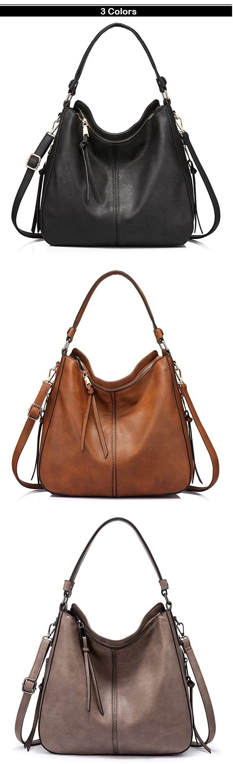 Hobo Genuine Leather Bags for Women【Brown/BLack/Grey Color】