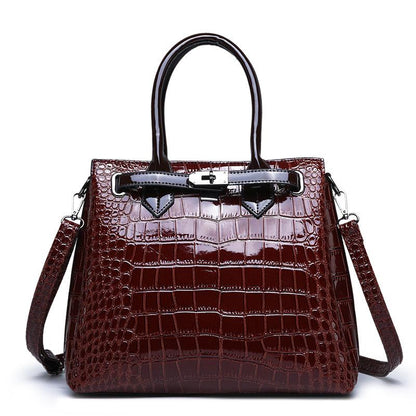 Women Crocodile Pattern Bag【Brown/Black/Red Color】