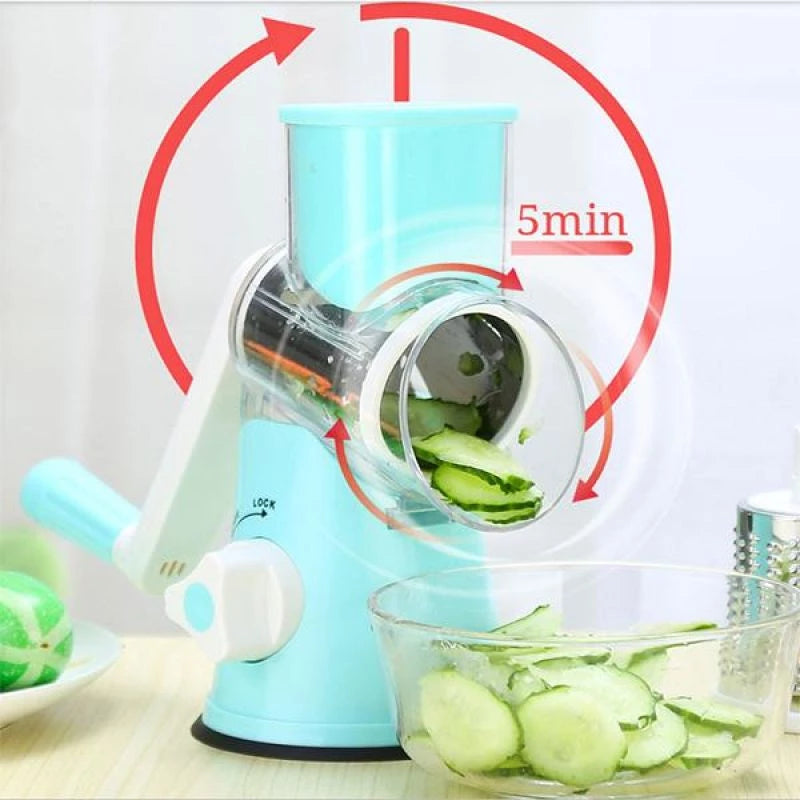 3-in-1 Manual Rotation Vegetable Fruit Slicer Round Cutter Vegetable Chopper