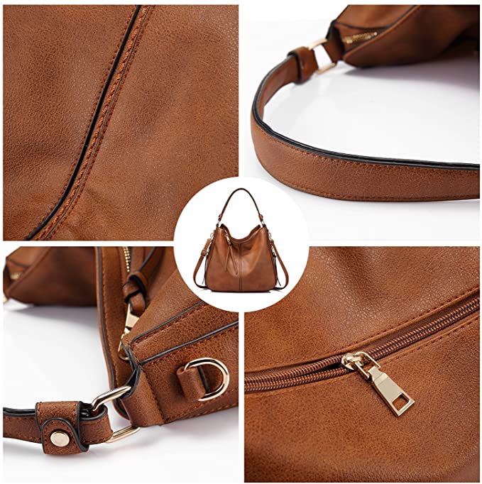 Hobo Genuine Leather Bags for Women【Brown/BLack/Grey Color】