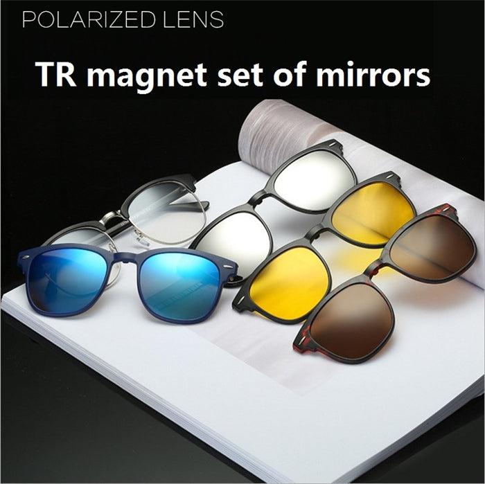 6 In 1 Changed 5 Lenes Magnet Polarized Sunglasses