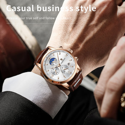 LIGE Top Brand Men Watches Leather Waterproof