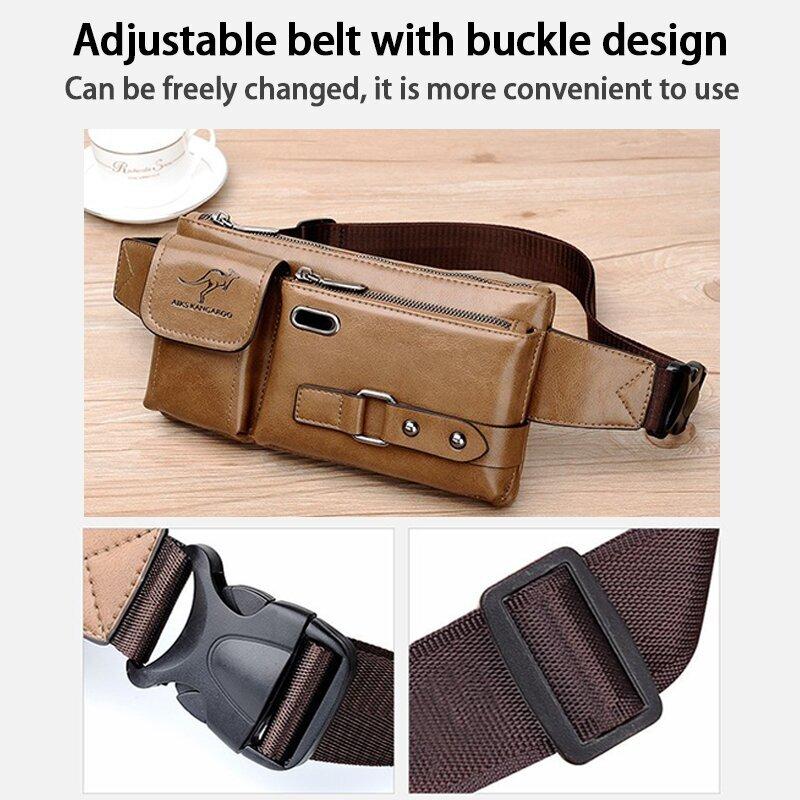 Men's Leather Sling Bag Chest Shoulder Bag